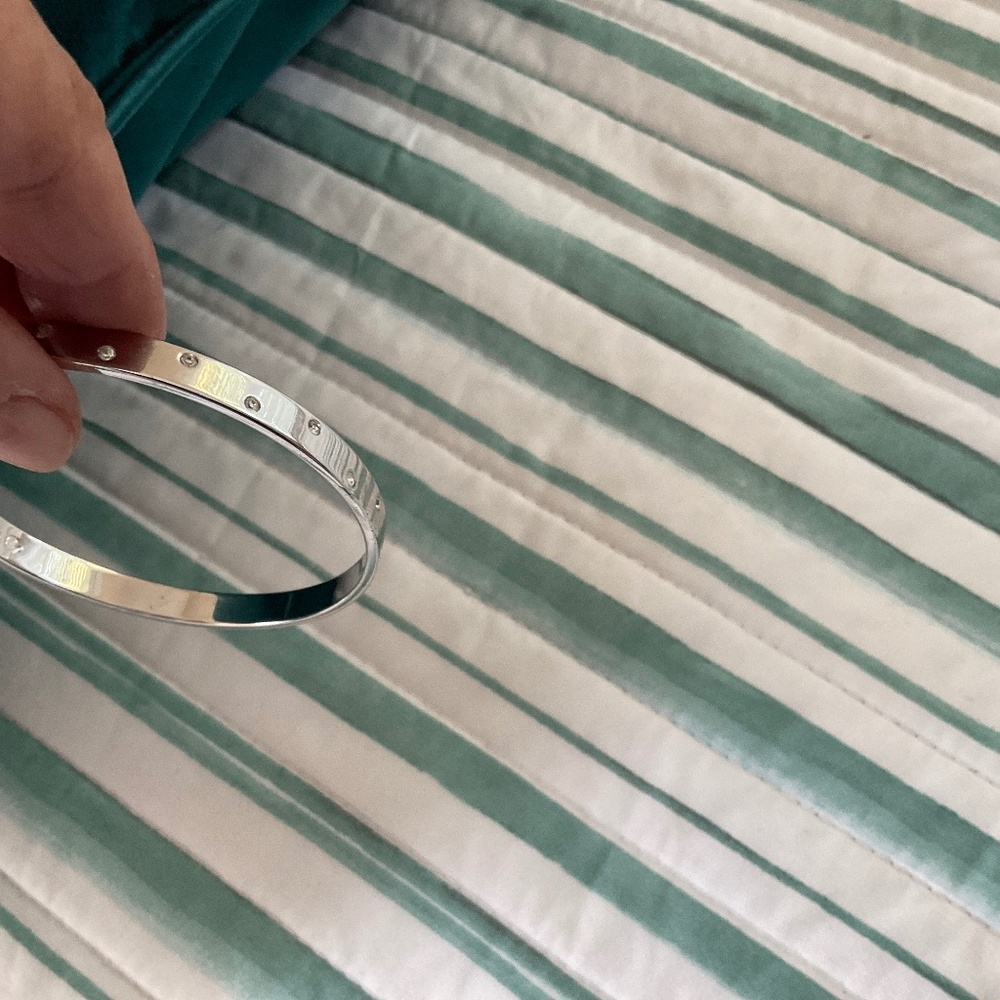 Ladies silver Swarovski  clear crystal bangle bracelet